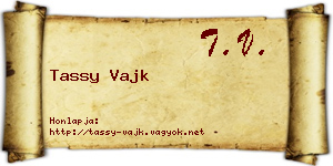 Tassy Vajk névjegykártya